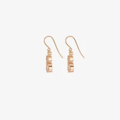 14k & morganite paired earrings with diamonds, .06ct