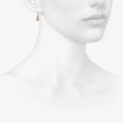 14k & morganite paired earrings with diamonds, .06ct
