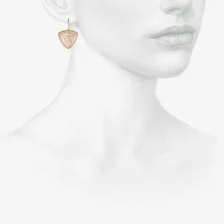 18k & morganite trilliant earrings, 24.67ct
