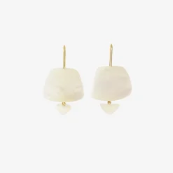 14k & mother-of-pearl ghost ship earrings
