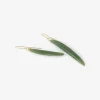 14k & nephrite jade bean earrings