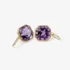 18k & octagonal amethyst drop earrings, 30.6ct