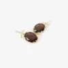 18k & oval almandine garnet earrings, 27ct