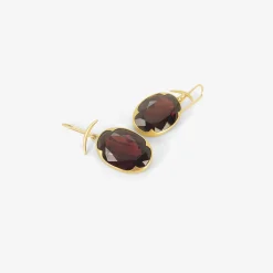 18k & oval almandine garnet earrings, 27ct