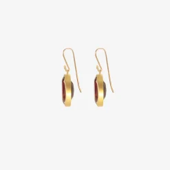 18k & oval almandine garnet earrings, 27ct
