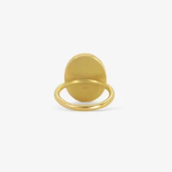 18k & oval antique brown glass tassie ring