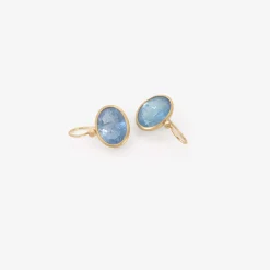 18k & oval aquamarine earrings, 16.13ct
