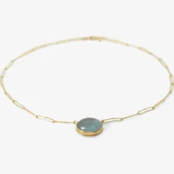 18k & oval aquamarine echo necklace, 9.94ct