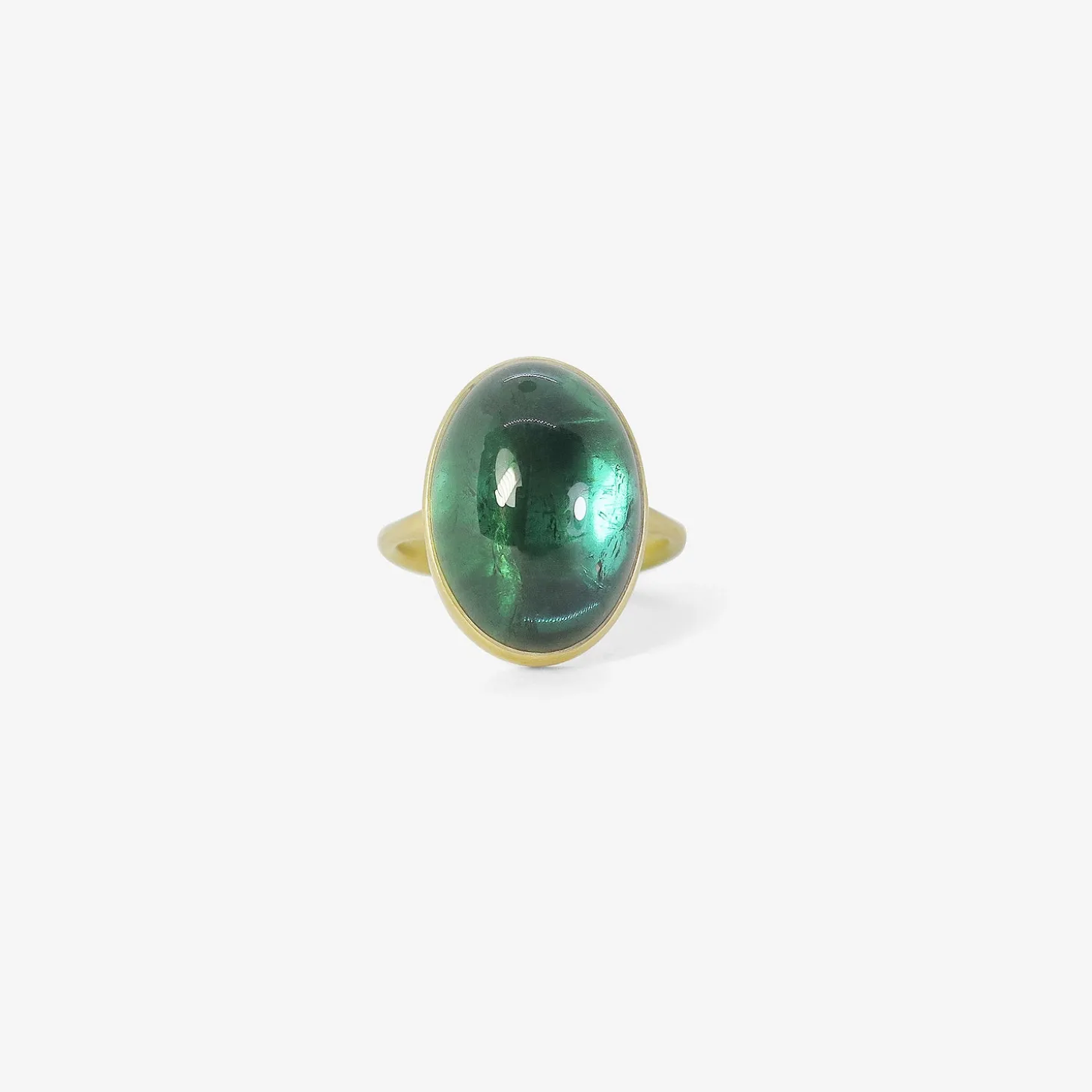 18k & oval blue green tourmaline ring, 14.9ct