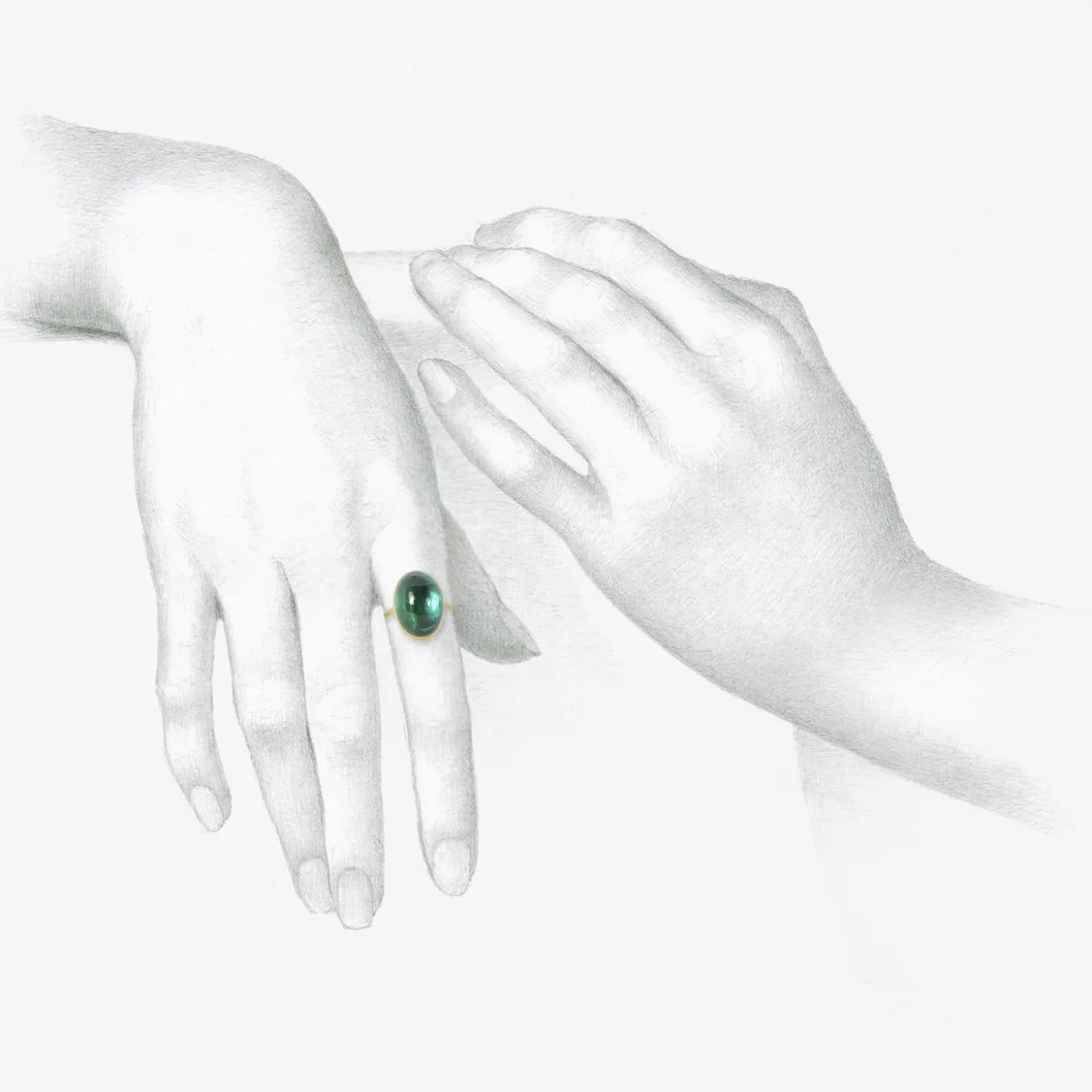 18k & oval blue green tourmaline ring, 14.9ct
