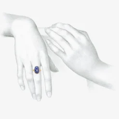 18k & oval blue sapphire ring, 4.19ct