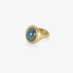 18k & oval blue tourmaline cast ring, 6.88ct