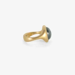 18k & oval blue tourmaline cast ring, 6.88ct