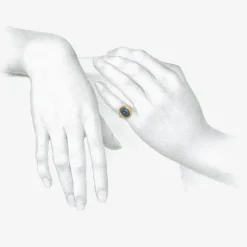 18k & oval blue tourmaline cast ring, 6.88ct