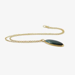 18k & oval blue tourmaline pendant