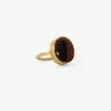 18k & oval buff-top almandine garnet ring, 9ct