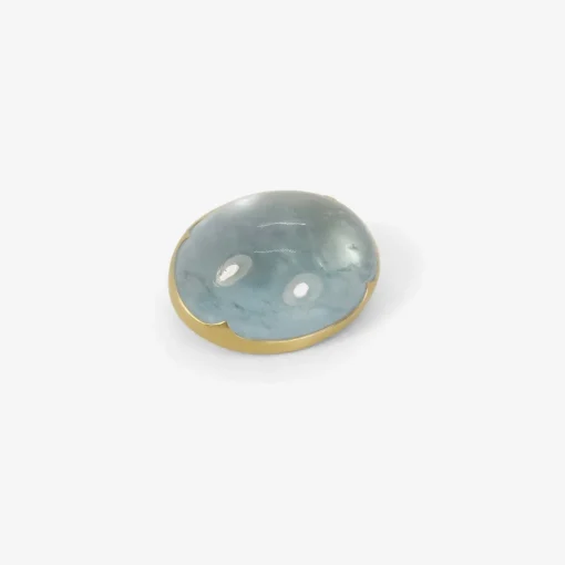 18k & oval cabochon aquamarine pin