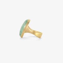 18k & oval cabochon russian emerald ring, 15.4ct