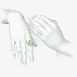 18k & oval cabochon russian emerald ring, 15.4ct