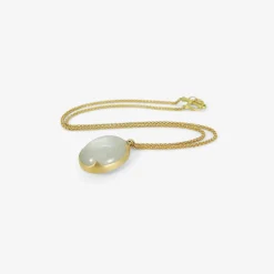 18k & oval ceylon moonstone pendant