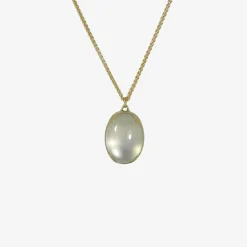 18k & oval ceylon moonstone pendant