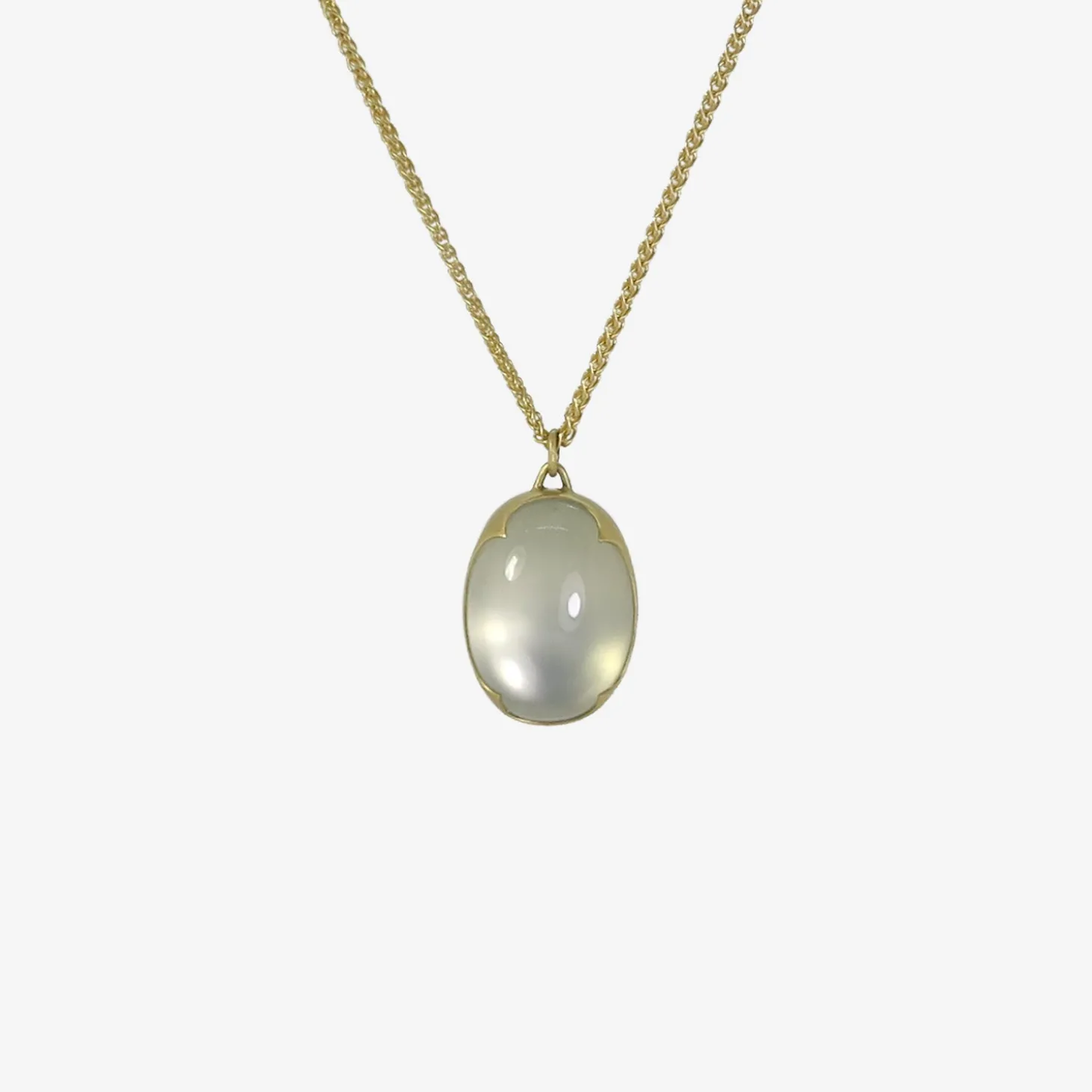 18k & oval ceylon moonstone pendant