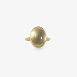 18k & oval ceylon moonstone ring, 10ct