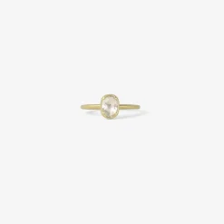 18k & oval clean white diamond ring, .76ct