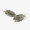 18k & oval cloudy black rutilated quartz earrings