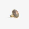 18k & oval dove grey labradorite ring, 20.69ct