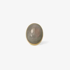18k & oval dove grey labradorite ring, 20.69ct