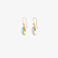 18k & oval ethiopian opal earrings
