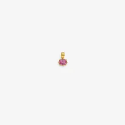 22k & oval faceted pink sapphire pendant, 1.12ct
