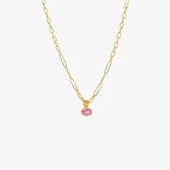 22k & oval faceted pink sapphire pendant, 1.12ct