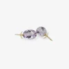 18k & oval faceted rose de france amethyst earrings