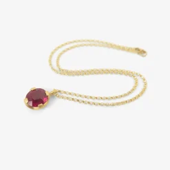 22k & oval faceted rubellite tourmaline pendant, 13.30ct