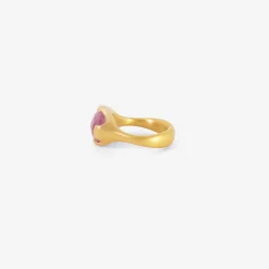 22k & oval faceted ruby vaulted ring, 5.99ct