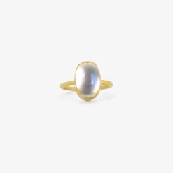 18k & oval fine moonstone ring, 3.9ct