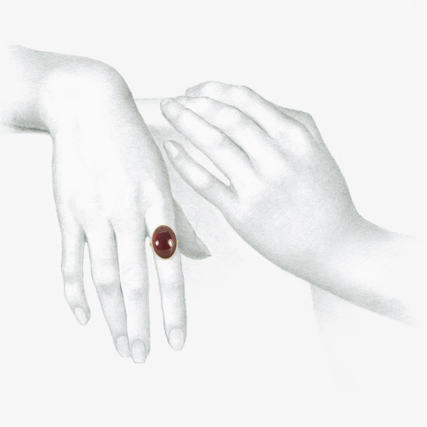 18k & oval hessonite garnet ring, 21.38ct