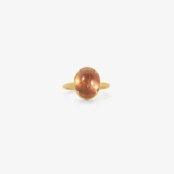 18k & oval imperial topaz ring, 6.85ct
