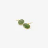 18k & oval jade drop earrings, 9.62ct
