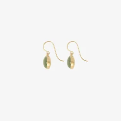 18k & oval jade drop earrings, 9.62ct