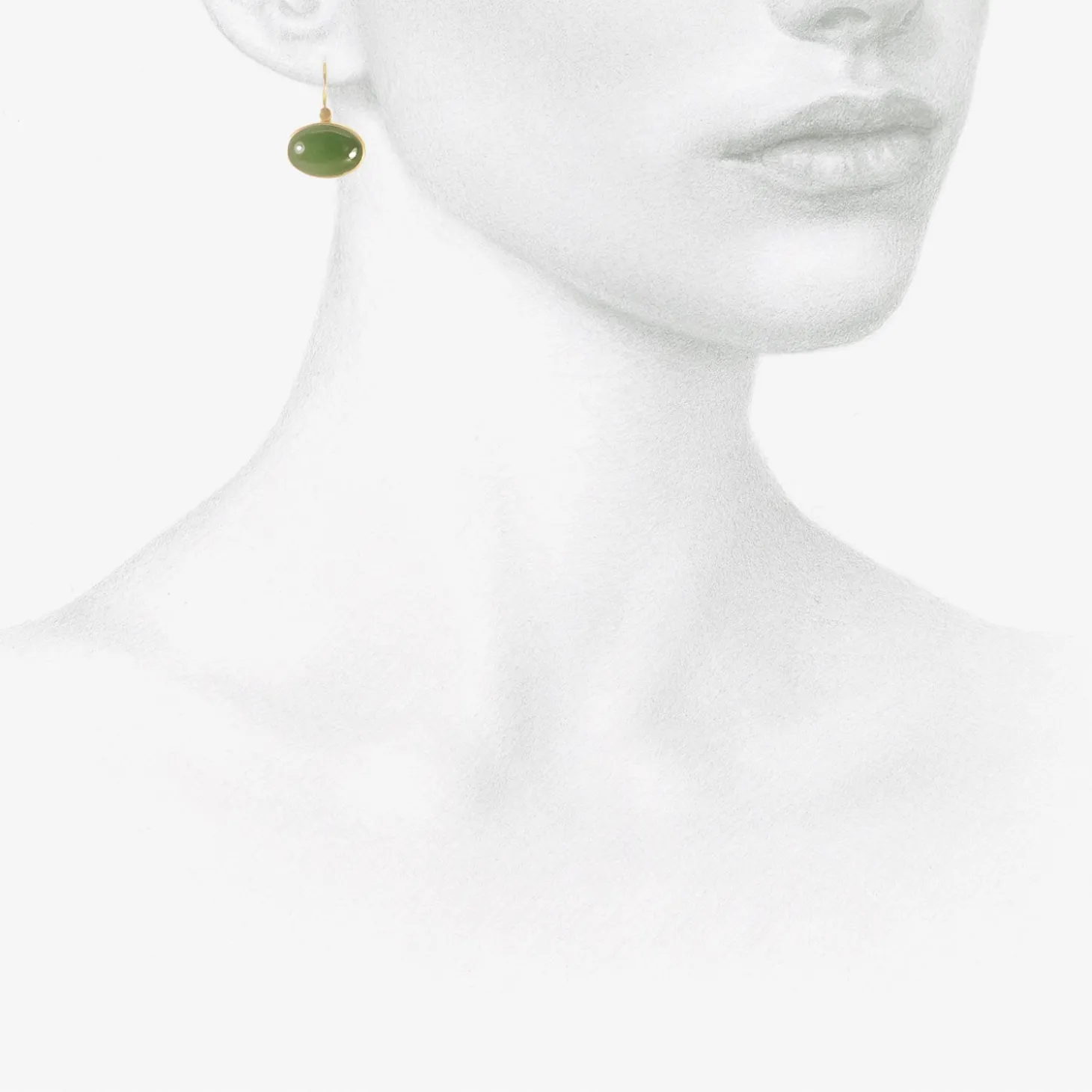 18k & oval jade drop earrings, 9.62ct