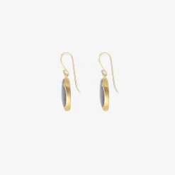 18k & oval kyanite earrings