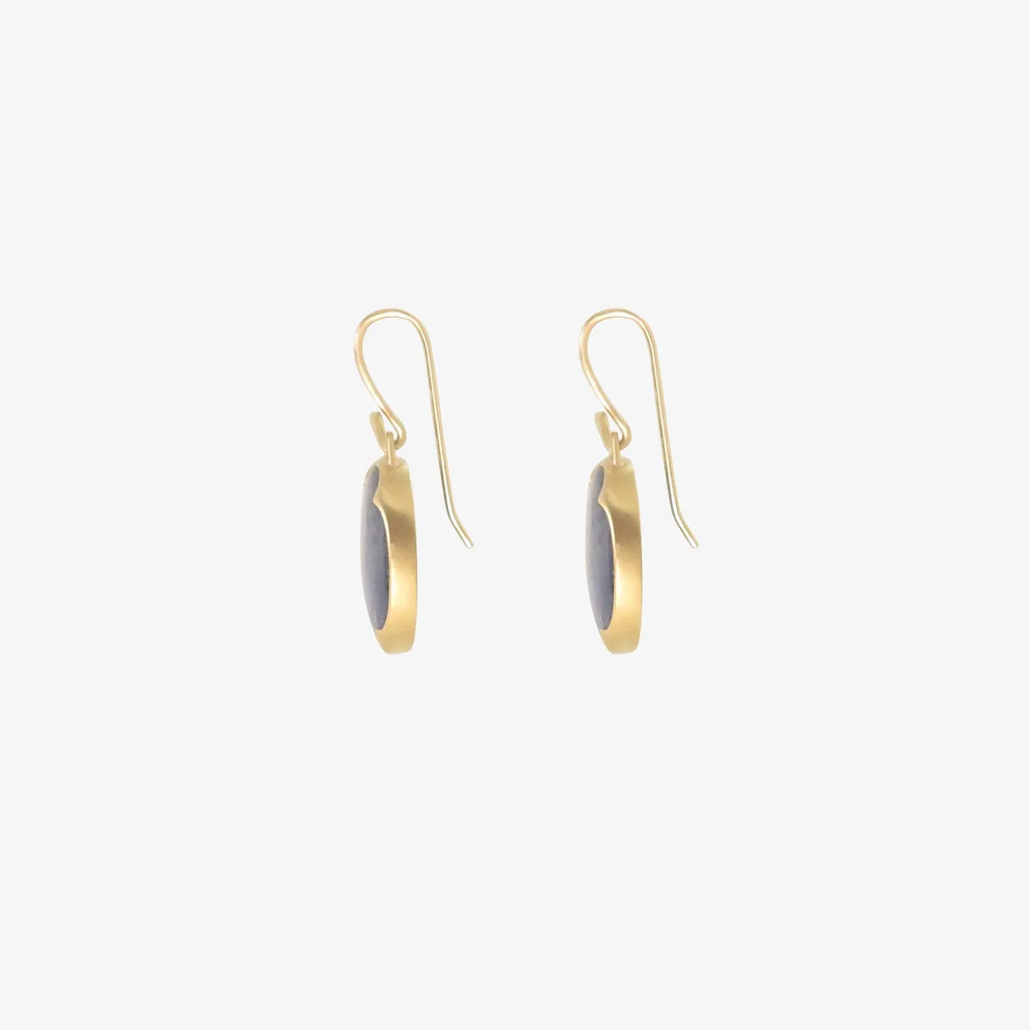 18k & oval kyanite earrings