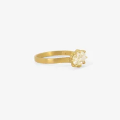 22k & oval old-mine-cut diamond east/west ring, 1ct