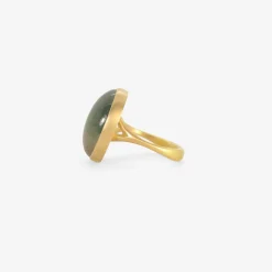 18k & oval ombre green tourmaline ring, 16.49ct