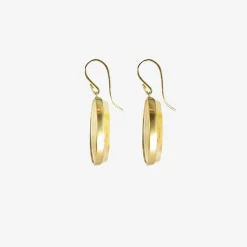 18k & oval orange dendritic quartz earrings