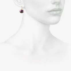 18k & oval pale amethyst earrings, 9.57ct