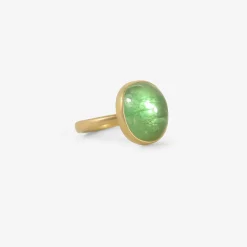 18k & oval pale green tourmaline ring, 9.23ct